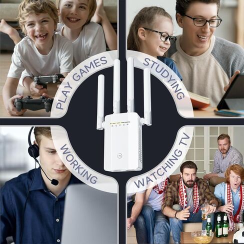 WiFi Extender for Home| WiFi Repeater & Wireless Signal Booster-10K+sq.ft, Supporting 75 Devices, WPS Setup & Ethernet Port in Kuwait