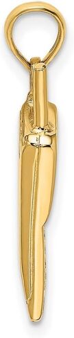 JewelryWeb 14k نغمتين الذهب 3-d الهاتف الخليوي لونين سحر 22.1x6.9mm واسعة 2.9mm سميكة قلادة قلادة للنساء in Saudi Arabia