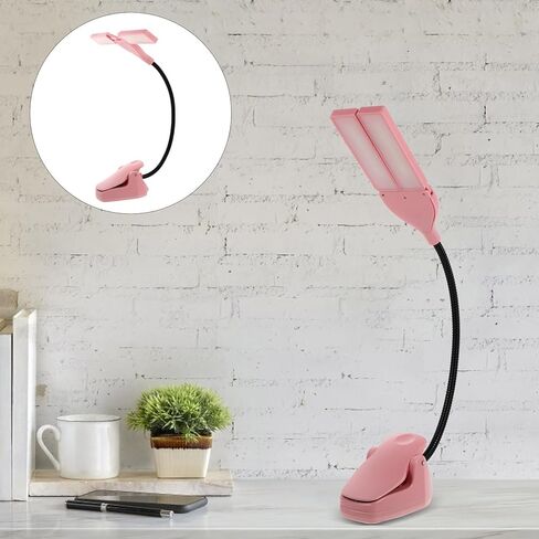 مصباح قراءة LED بمشبك بيانو من BESTonZON مع 28 مصباح LED متوهج ناعم، مصباح حامل موسيقي قابل لإعادة الشحن باللون الوردي للتدريب والدراسة in Kuwait