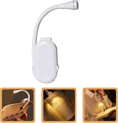 مصباح قراءة بمشبك USB قابل لإعادة الشحن من VICASKY، مصباح كتاب صغير محمول مع رقبة مرنة، مصباح ليلي LED أبيض للطلاب والدراسة بجانب السرير، ضوء مدمج قابل للتعتيم للاستخدام في السكن الجامعي in Kuwait