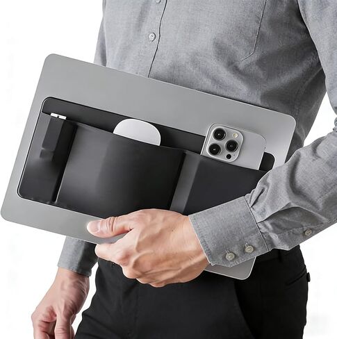 منظم 3 جيوب، حامل ماوس لعصا الكمبيوتر المحمول - غلاف القرص الصلب الخارجي لجهاز MacBook، حامل SSD لعصا الكمبيوتر المحمول على الحقيبة منظم لاصق جيب تخزين - أسود in Kuwait
