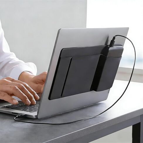 منظم 3 جيوب، حامل ماوس لعصا الكمبيوتر المحمول - غلاف القرص الصلب الخارجي لجهاز MacBook، حامل SSD لعصا الكمبيوتر المحمول على الحقيبة منظم لاصق جيب تخزين - أسود in Kuwait