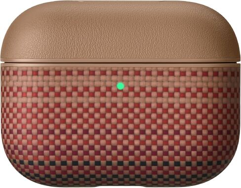 PITAKA Case for AirPods Pro 3, Slim Protective AirPods Pro 3 Case, Compatible with MagSafe, Leather & Aramid Fiber Woven, Black/Grey in Kuwait