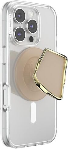 PopSockets Phone Grip for MagSafe with Kickstand, Magnetic Stand, Swappable Top, Secure Hold for iPhone MagSafe Cases, Phone & Tablet Grip - Enamel Latte Cut in Saudi Arabia