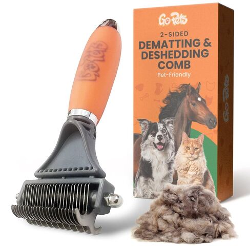 Gopets deseshedding & dematting مشط للكلاب ، وفرشاة القطط ، وفرشاة تحطيم للسرقة ، والتشابك ، والسكان ، وشفرات الفولاذ المقاوم للصدأ ، ومقبض مريح ، مثالي لجميع أنواع السلالات وأنواع المعطف in Kuwait