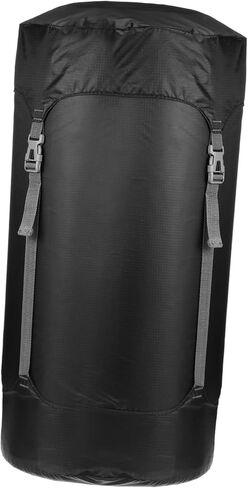Compression Sack for Sleeping Bags Drawstring Stuff Sack with Adjustable Buckle Durable Polyester Space Saving for Camping and Hiking Supplies Black in Saudi Arabia