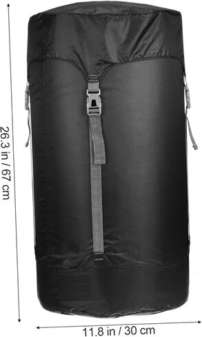 Compression Sack for Sleeping Bags Drawstring Stuff Sack with Adjustable Buckle Durable Polyester Space Saving for Camping and Hiking Supplies Black in Saudi Arabia