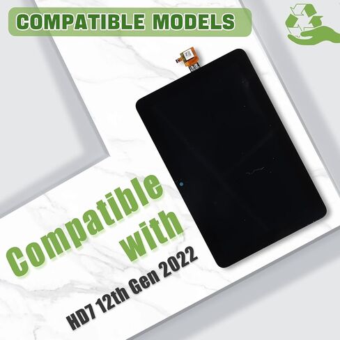 New LCD Display Replacement for Tablet HD7 12th Gen 2022 P8AT8Z Touch Screen Digitizer Assembly Replacement with Upgraded Repair Tools Kit-Black in Saudi Arabia