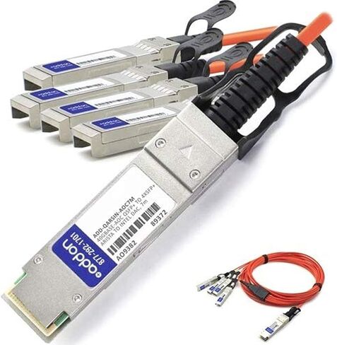Addon ADD-QARSIN-AOC7M 40GBase-AOC Direct Attach Cable - QSFP+ to SFP+ - 23 ft - Fiber Optic - Active in Saudi Arabia