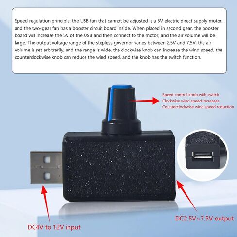 USB Fan Speed Controller 5V Power Adjustable Cooling Module with Switches for Home Use in Saudi Arabia