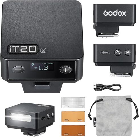 Godox iT20 S TTL Mini Flash - فلاش كاميرا iT20S لسوني ترقية IM20 7.4V 300mAh بطارية 700+ ومضات 1.5s إعادة تدوير فلاش الحذاء الساخن مع الناشر المغناطيسي / ملحقات مرشح اللون لكاميرات سوني in Saudi Arabia