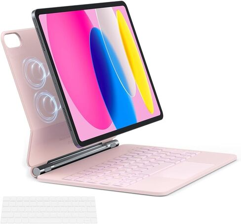 Keyboard Case for iPad 11th (A16, 2025)/ iPad 10th Generation 2022, Magic Keyboard with Floating Cantilever Stand, Multi-Touch Trackpad, 7-Color Backlight, White in Saudi Arabia