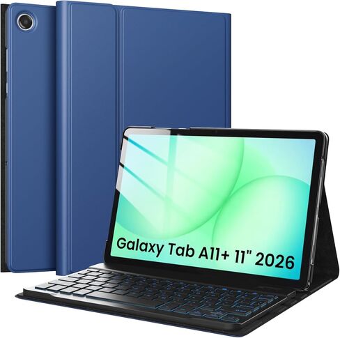 TiMOVO Keyboard Case for Samsung Galaxy Tab A11 Plus/A11+ 2026, Wireless Magnetic Detachable Keyboard with LED Backlight, Black in Kuwait