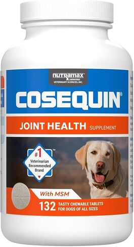 Nutramax Laboratories Cosequin Maximum Strength Joint Health Supplement for Dogs - With Glucosamine, Chondroitin, MSM, and Hyaluronic Acid, 75 Chewable Tablets (Pack of 1) in Saudi Arabia