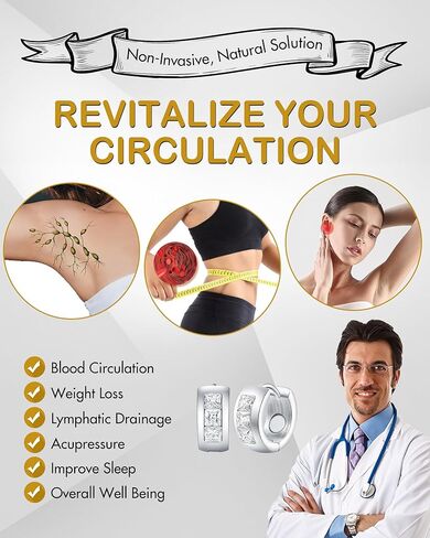 Feraco Magnetic Hoop Earrings for Women with 3500 Gauss Neodymium Magnet, 316L Stainless Steel Magnetic Therapy Jewelry, Ear Acupuncture in Kuwait