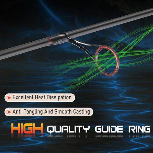 Sougayilang Fishing Rods, 2-Section Carbon Fiber Spinning&Casting Rod with Comfortable Cork Handle Suit for Freshwater Saltwater Night Fishing Pole in Saudi Arabia