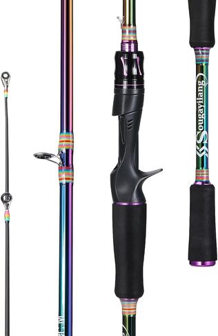 Sougayilang Fishing Rods, 2-Section Carbon Fiber Spinning&Casting Rod with Comfortable Cork Handle Suit for Freshwater Saltwater Night Fishing Pole in Saudi Arabia