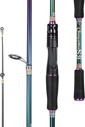 Sougayilang Fishing Rods, 2-Section Carbon Fiber Spinning&Casting Rod with Comfortable Cork Handle Suit for Freshwater Saltwater Night Fishing Pole in Saudi Arabia