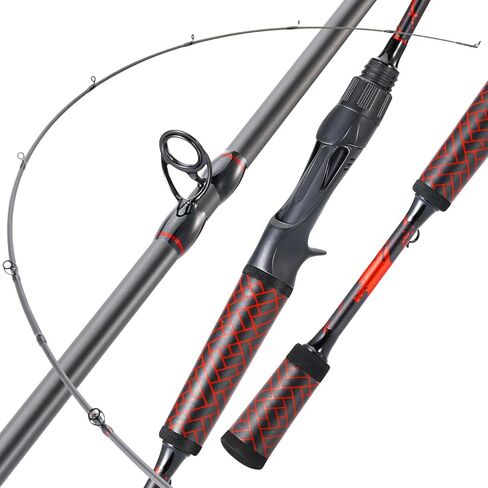 Sougayilang Fishing Rods, 2-Section Carbon Fiber Spinning&Casting Rod with Comfortable Cork Handle Suit for Freshwater Saltwater Night Fishing Pole in Saudi Arabia