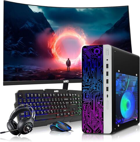 كمبيوتر مكتبي HP Gaming PC - AMD Pro A10-9700، رسومات GT 1030، ذاكرة الوصول العشوائي 8 جيجا، 256 جيجا SSD، لوحة مفاتيح RGB مع مساعد AI، ماوس، واي فاي، سماعة رأس RGB، Windows 11 (متجدد) in Kuwait