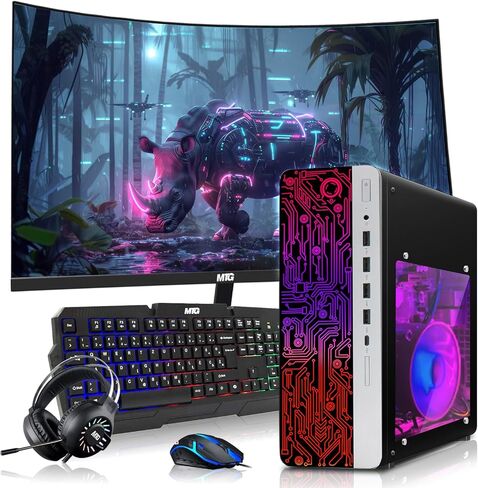 HP Gaming PC Desktop Computer – AMD Pro A10-9700,GT 1030 Graphics,8GB RAM,256GB SSD,RGB Keyboard with AI Copilot,Mouse,WiFi,RGB Headphone,Windows 11(Renewed) in Saudi Arabia
