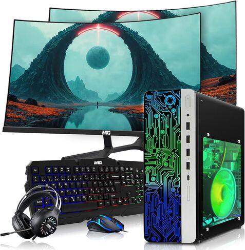 HP Gaming PC Desktop Computer – AMD Pro A10-9700,GT 1030 Graphics,8GB RAM,256GB SSD,RGB Keyboard with AI Copilot,Mouse,WiFi,RGB Headphone,Windows 11(Renewed) in Saudi Arabia
