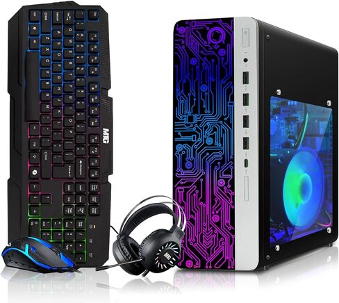 HP Gaming PC Desktop Computer – AMD Pro A10-9700,GT 1030 Graphics,8GB RAM,256GB SSD,RGB Keyboard with AI Copilot,Mouse,WiFi,RGB Headphone,Windows 11(Renewed) in Saudi Arabia