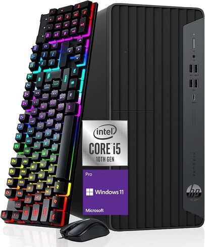 HP ProDesk 600 G6 Tower PC Desktop Computer, Six-Core i5-10500 Up to 4.50 GHz, 16GB DDR4, 512GB SSD, Keyboard and Mouse, WiFi, BT, 4K Support, Windows 11 Pro (Renewed) in Saudi Arabia