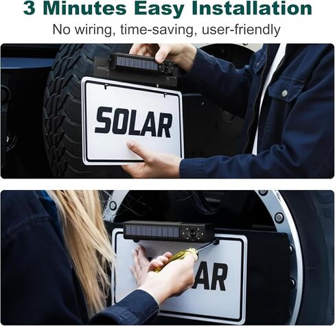1080P Solar Wireless Backup Camera with 5in Monitor, 5000mAh Rechargeable Battery and Solar Panel, IP69K Waterproof, IR Night Vision, Support 2 Cameras, for Car, RV, Trailer, Camper (0092) in Saudi Arabia
