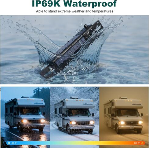 1080P Solar Wireless Backup Camera with 5in Monitor, 5000mAh Rechargeable Battery and Solar Panel, IP69K Waterproof, IR Night Vision, Support 2 Cameras, for Car, RV, Trailer, Camper (0092) in Saudi Arabia