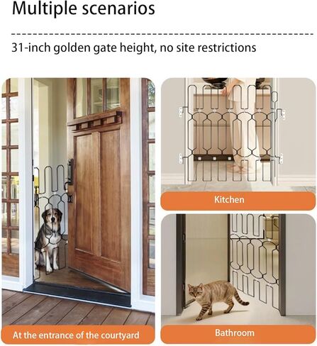 Metal Telescopic gate, 35.4 inches Wide and 31 inches high, is a Safe pet gate Suitable for Front Doors, RVs, doorways, etc., and is Easy to Install. in Kuwait