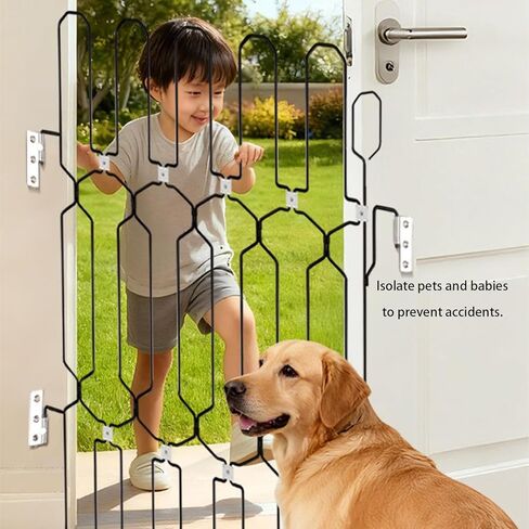 Metal Telescopic gate, 35.4 inches Wide and 31 inches high, is a Safe pet gate Suitable for Front Doors, RVs, doorways, etc., and is Easy to Install. in Kuwait