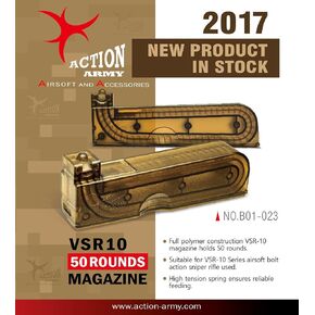 B01-023 VSR10 50 Rounds Magazine for Tokyo Marui VSR-10 Well MB02 MB03 Airsoft Gun Made in Taiwan in Saudi Arabia