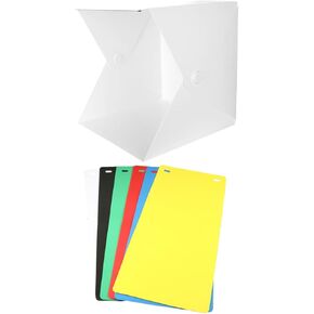 صندوق إضاءة LED صغير محمول للصور مع شرائط LED مزدوجة و6 خلفيات تصوير ملونة، خيمة استوديو قابلة للطي مقاس 30 سم لتصوير المنتجات والمجوهرات in Kuwait