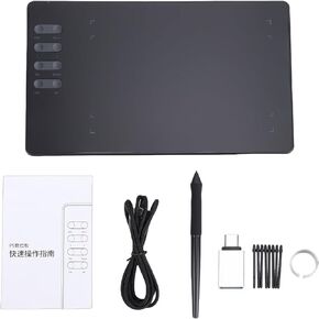 Fafeicy Graphics Drawing Tablet, Active Area with 16384 Pressure Levels 8 Shortcut Keys and Stylus, for Win MAC Compatible with Illustrator (P5) in Saudi Arabia