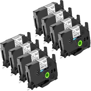 شريط ملصقات Nineleaf TZe-211 مقاس 6 مم 0.23 أبيض مصفح tz211 TZe tz أسود على أبيض متوافق مع شريط صانع الملصقات Brother P Touch مقاس 1/4 بوصة لـ Brother Ptouch PT-H100 PT-H110 D200 D210، 8 عبوات in Saudi Arabia