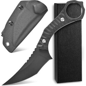 Ccanku C1152 سكين ذو نصل ثابت، D2 Blade G10 مقبض EDC أداة سكين للتخييم في الهواء الطلق والمشي لمسافات طويلة (أسود) in Kuwait