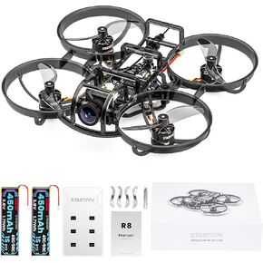 R8 ELRS Brushless Whoop Quadcopter, Ultralight 1S 80mm Micro FPV Drone BNF with 6 Port Battery Charger,2 Batteries Fly12 Mins for FPV Freestyle Racing Indoor Outdoor,FOV160°,Matrix G4 5IN1 FC,0802 20000KV Motor in Kuwait