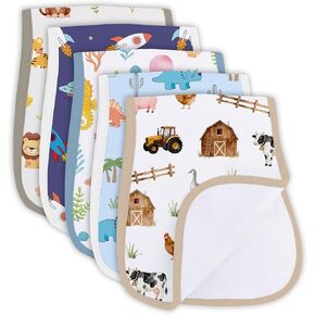 8 Pack Burp Cloths Organic Cotton, Pink Bows Baby Burp Cloths Girls, Absorbent Baby Burping Cloth, Soft Burping Cloth Set for Feeding, New Mom Gifts for Newborns Essentials Gift Set, 19"x9" in Kuwait