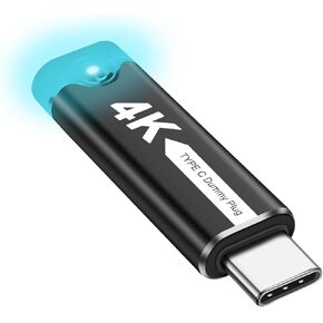 XMSJSIY USB Type C Dummys Plug Display Emulator 4K@60Hz USB-C HDR Virtual Monitor Headless Ghost Adapter with LED Light for Screenless Remote Control -1 PCS in Saudi Arabia