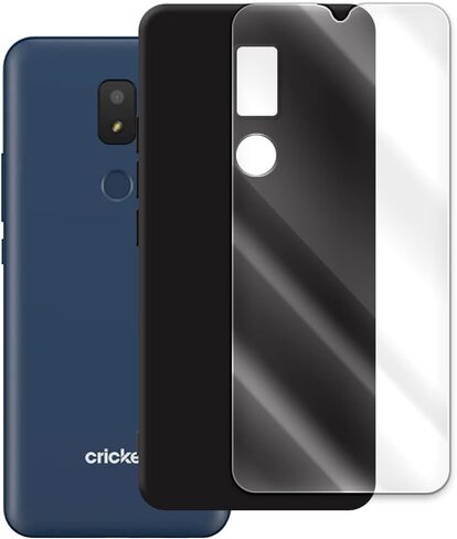 High Definition Anti-Scratch Anti-Bubble 9H Hardness Tempered Glass Screen Protector Film Full Coverage Non-Slip Soft TPU Protective Case Compatible with AT&T Motivate 2 EA211002 in Saudi Arabia