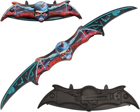 سكين بشفرة مزدوجة - سكين جيب بشفرات مزدوجة قابلة للطي بزنبرك مقاس 11 بوصة - سكين رائع وتكتيكي للرجال، مثالي كهدية أو لمجموعة سكاكين الجيب الخاصة بك! (ذهبي) in Kuwait