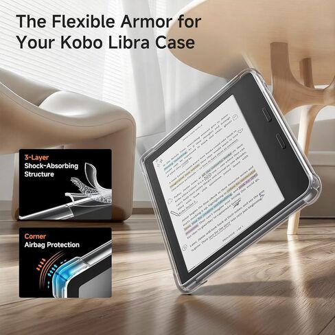 Case for Kobo Libra Colour eReader 7", Crystal Clear Cover with Reinforced Corners & Anti-Yellowing | Lightweight TPU Shell for Scratch & Shock Protection | Showcase Your Style (Plaid Dachshund) in Kuwait