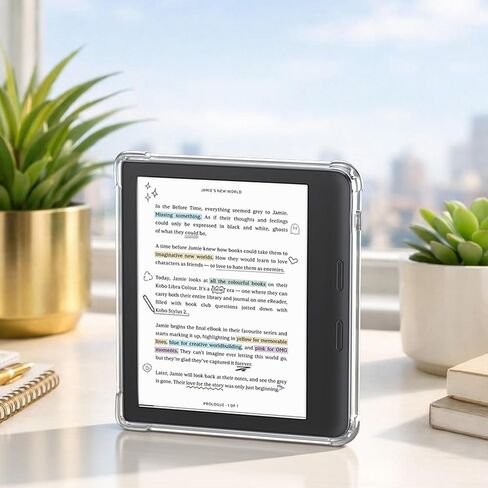 Case for Kobo Libra Colour eReader 7", Crystal Clear Cover with Reinforced Corners & Anti-Yellowing | Lightweight TPU Shell for Scratch & Shock Protection | Showcase Your Style (Plaid Dachshund) in Kuwait