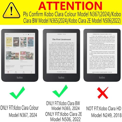 Case for Kobo Clara BW (Model N365) / Clara Colour (Model N367) / Clara 2E 6", Ultra Slim Lightweight Folio Premium PU Leather Protective Cover with Auto Sleep/Wake Function, Agave Green in Saudi Arabia