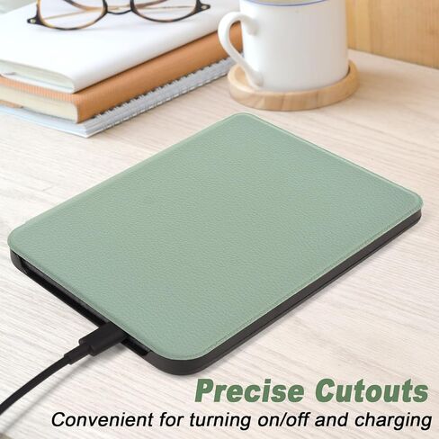 Case for Kobo Clara BW (Model N365) / Clara Colour (Model N367) / Clara 2E 6", Ultra Slim Lightweight Folio Premium PU Leather Protective Cover with Auto Sleep/Wake Function, Agave Green in Saudi Arabia
