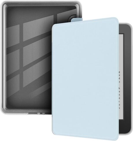 حافظة لجهاز Kindle Paperwhite بحجم 6 بوصات (إصدار الجيل العاشر - 2018)، غطاء خلفي شفاف وناعم للغاية من مادة TPU مع خاصية النوم/الاستيقاظ التلقائي لجهاز Kindle Paperwhite (رقم الموديل PQ94WIF)، أزرق فاتح in Saudi Arabia