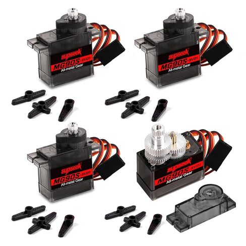 MG90S 9g Micro Servo Motor Kit - Metal Gear, 2.0 kg-cm High Torque, 0.08 s/60 deg, 180 Degree Mini Servo for RC Planes, Arduino Projects, Robotics (10 pcs) in Saudi Arabia