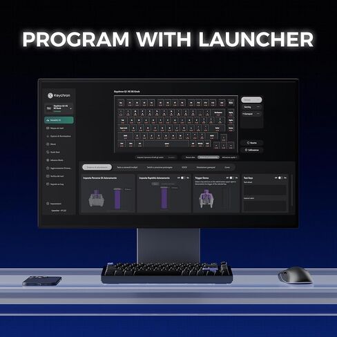 لوحة مفاتيح سلكية بمفتاح مغناطيسي Keychron Q1 HE 8K، مشغل نقطة تشغيل قابل للتعديل، تطبيق ويب، جسم معدني كامل مع أغطية مفاتيح PBT، مفتاح مغناطيسي ليموني سريع للغاية وقابل للتبديل السريع لنظام التشغيل Mac Windows Linux in Kuwait