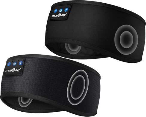 MUSICOZY Sleep Headphones Bluetooth Headband, Sleep Mask with Bluetooth Sleep Headphones, Sports Sleeping Headphones Sleep Earbuds with Ultra-Thin HD Stereo Speakers for Travel Workout, 2 Packs in Kuwait